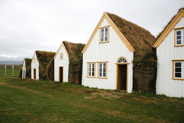 Traditional turf houses in Iceland