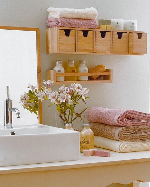 Wall Storage in Small Bathrooms