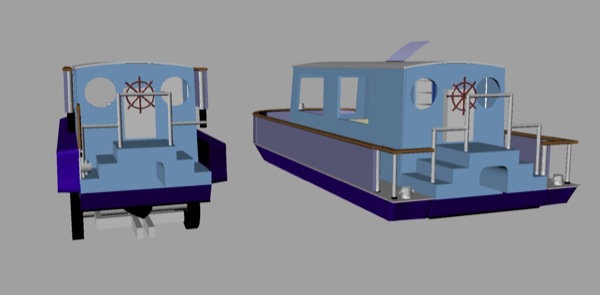24 Trailerable Folding Houseboat-01