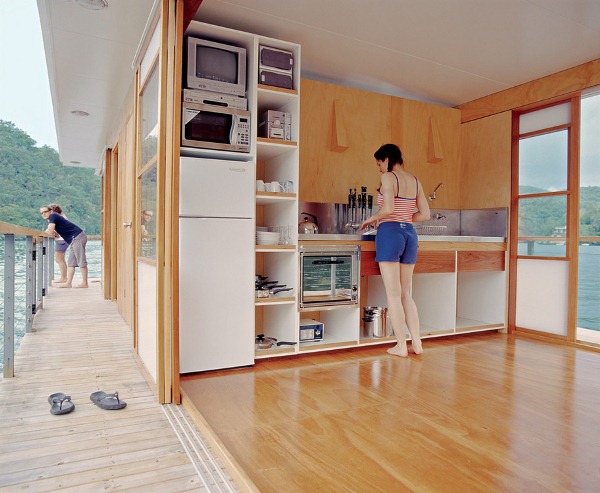 Arkiboat Modern Tiny Houseboat on Pontoons - Tiny House Pins